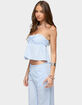 EDIKTED Cersei Striped Tie Front Strapless Top image number 2