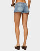 EDIKTED Robe Tie Denim Micro Shorts image number 3