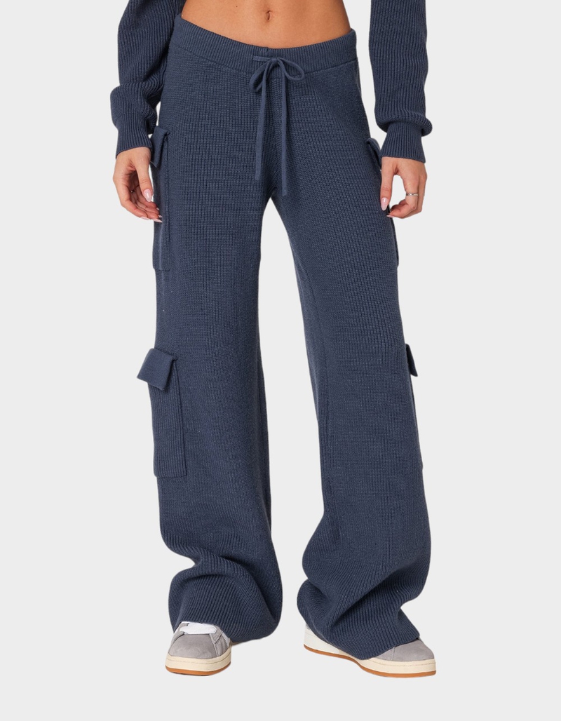 EDIKTED Wynter Knit Cargo Pants BLUE Tillys