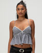 RSQ Womens Plaid Babydoll Top image number 1