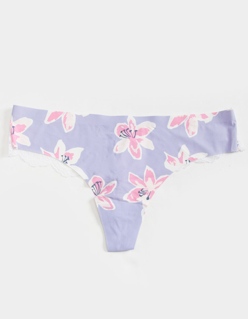 FULL TILT Lasercut Lace Back Floral Thong image number 0