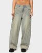 EDIKTED Cuffed Low Rise Baggy Jeans image number 1