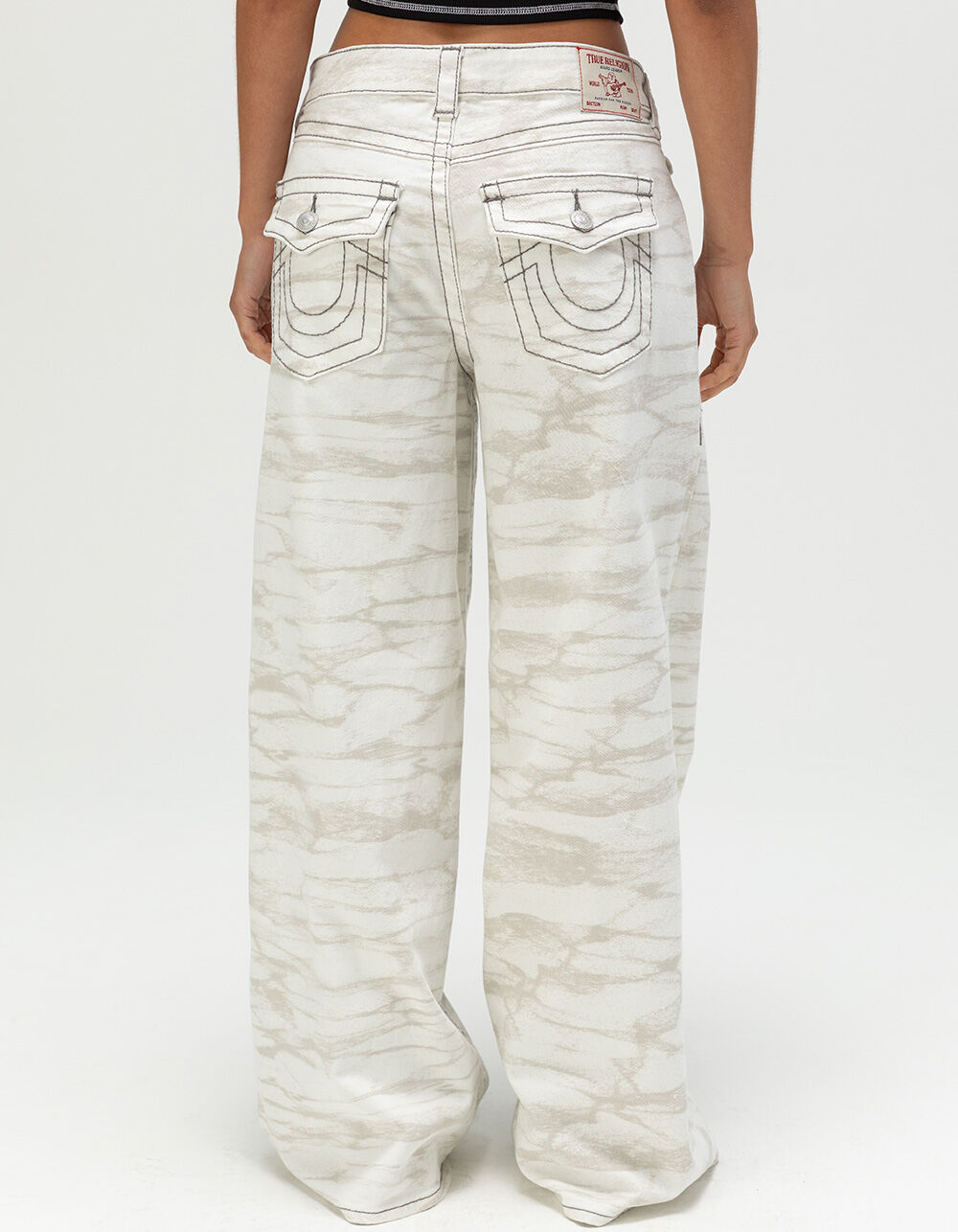 TRUE RELIGION Jessie Mid Rise Big T Womens Baggy Jeans - CAMO | Tillys
