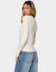 EDIKTED Cali Floral Ribbed Long Sleeve Tee image number 3