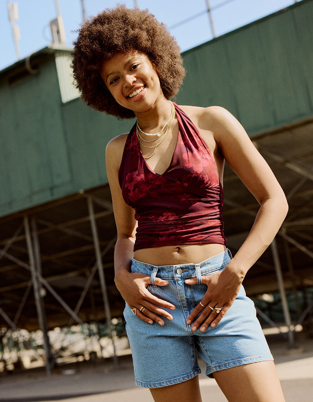 RSQ Womens High Rise Midi Shorts - MEDIUM WASH | Tillys