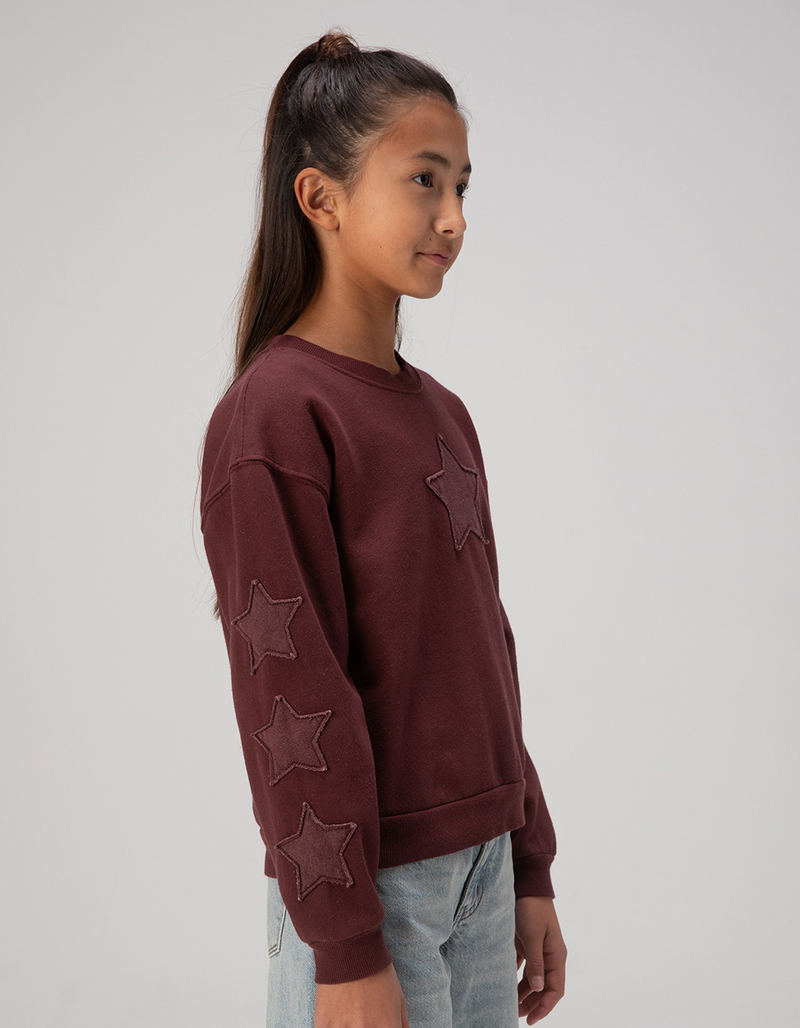 FULL TILT Star Patch Girls Crewneck Sweatshirt image number 3