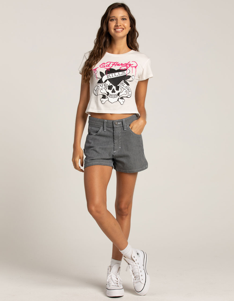 ED HARDY Love Kills Slowly Skull Womens Tee image number 3