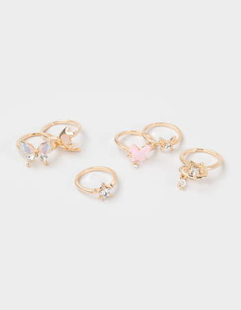 FULL TILT 6 Pack Butterfly/Star/Moon Rings Primary Image