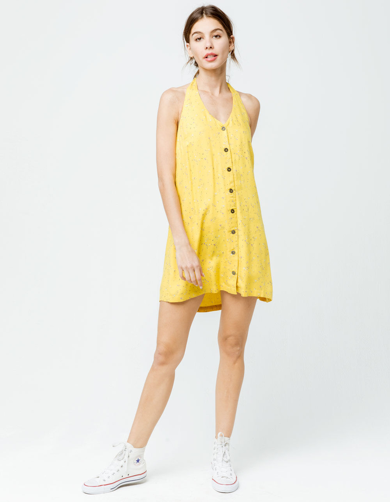 RVCA 90s Baby Mustard Halter Dress image number 3