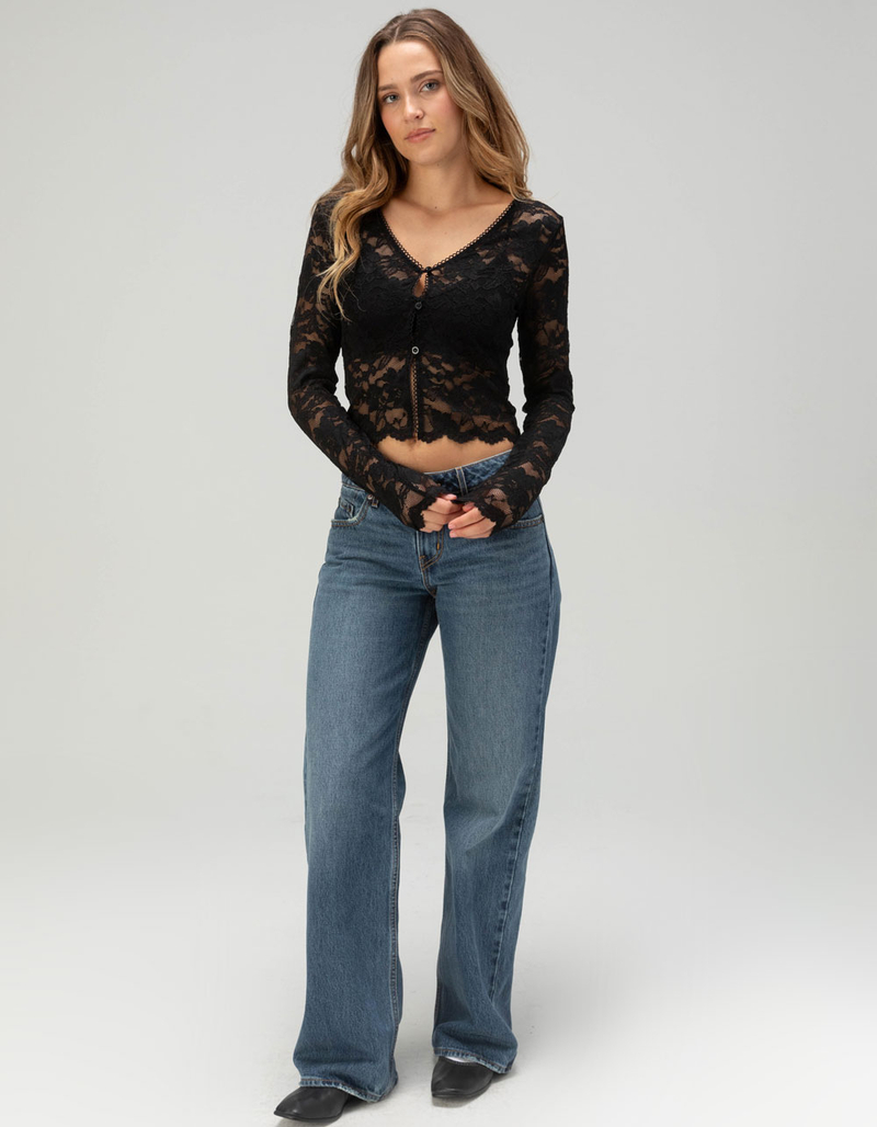 WEST OF MELROSE Womens Lace Cardigan image number 1