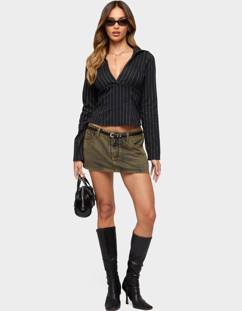 EDIKTED Araceli Pinstripe Tailored Shirt image number 4