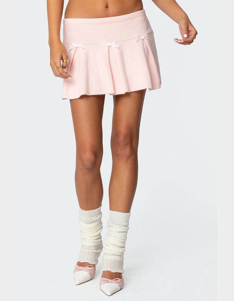 EDIKTED Easter Pleated Knit Mini Skirt image number 0