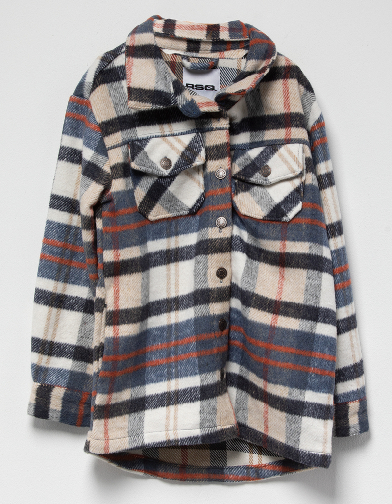 RSQ Girls Plaid Oversized Shacket image number 1
