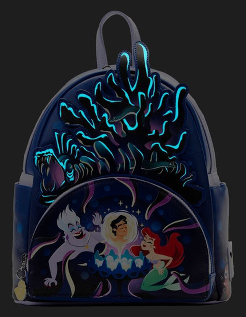LOUNGEFLY x Disney The Little Mermaid Ursula Lair Glow Mini Backpack image number 1