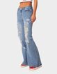 EDIKTED Low Rise Distressed Wide Leg Jeans image number 3