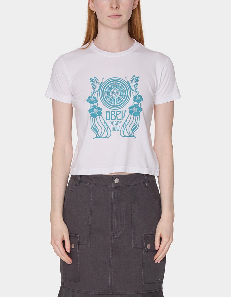 OBEY Peace Now Butterfly Womens Tee image number 0