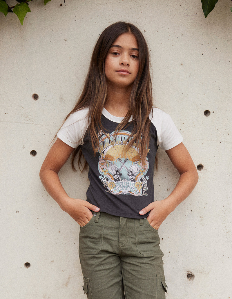 FULL TILT Skeleton Girls Raglan Tee image number 1