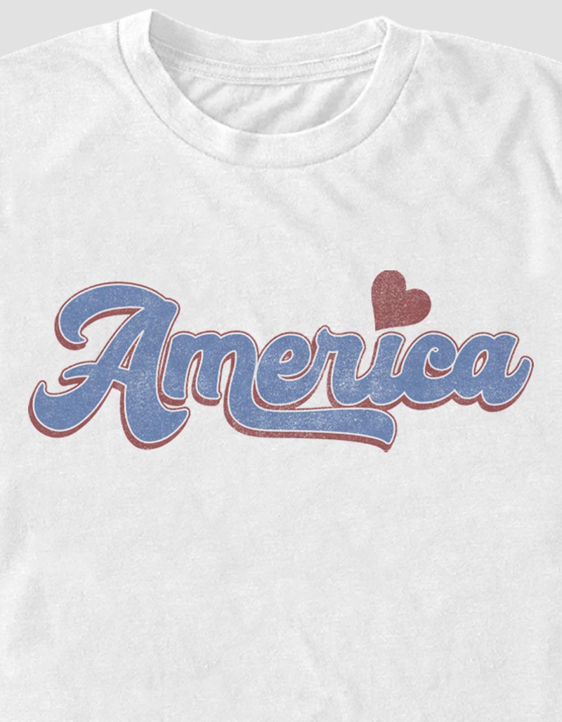 USA America Groovy Heart Unisex Tee image number 1