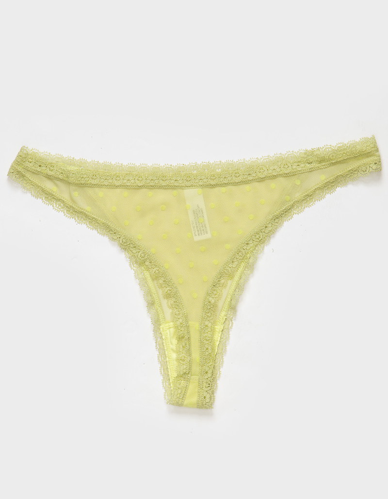 FULL TILT Flocked Dot Mesh Thong image number 1
