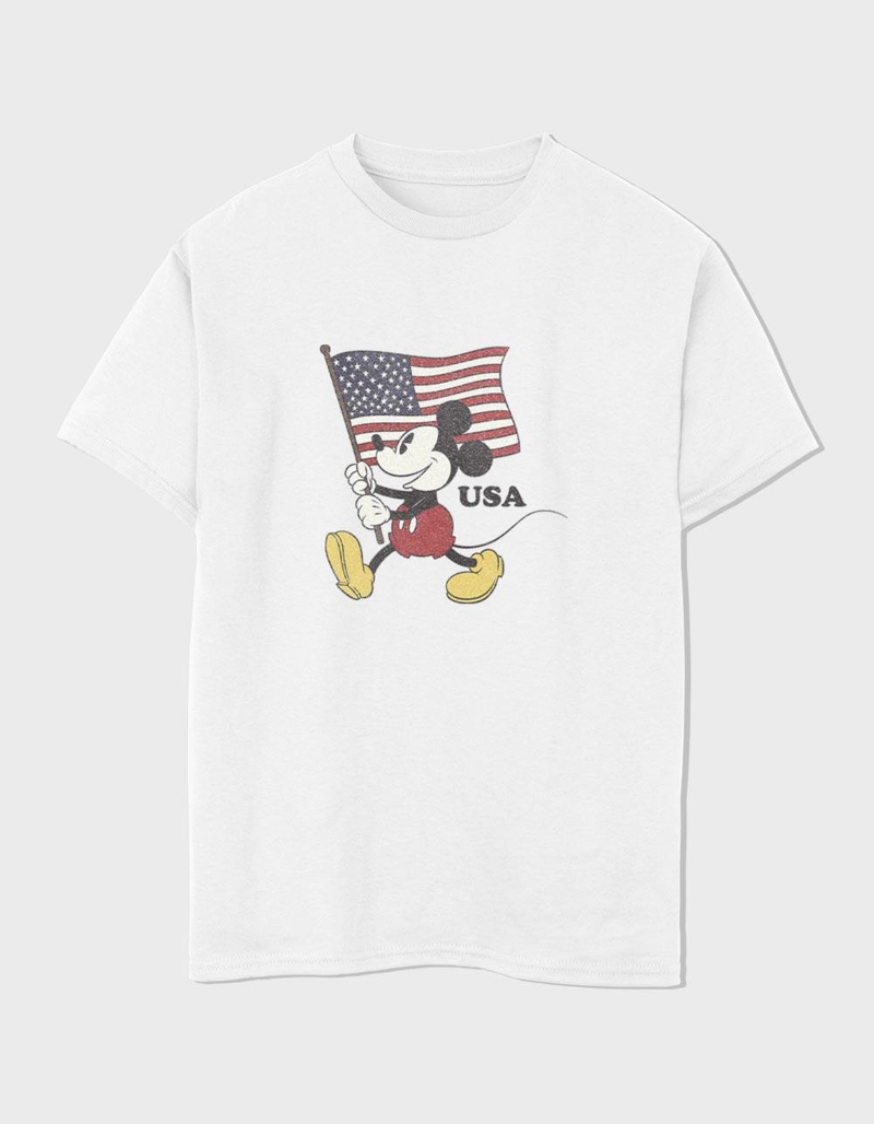 DISNEY Mickey USA Flag Carry Unisex Kids Tee image number 0
