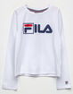 FILA Box Logo White Girls Tee image number 1
