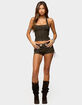 EDIKTED Alita Stretchy Denim Halter Top image number 4