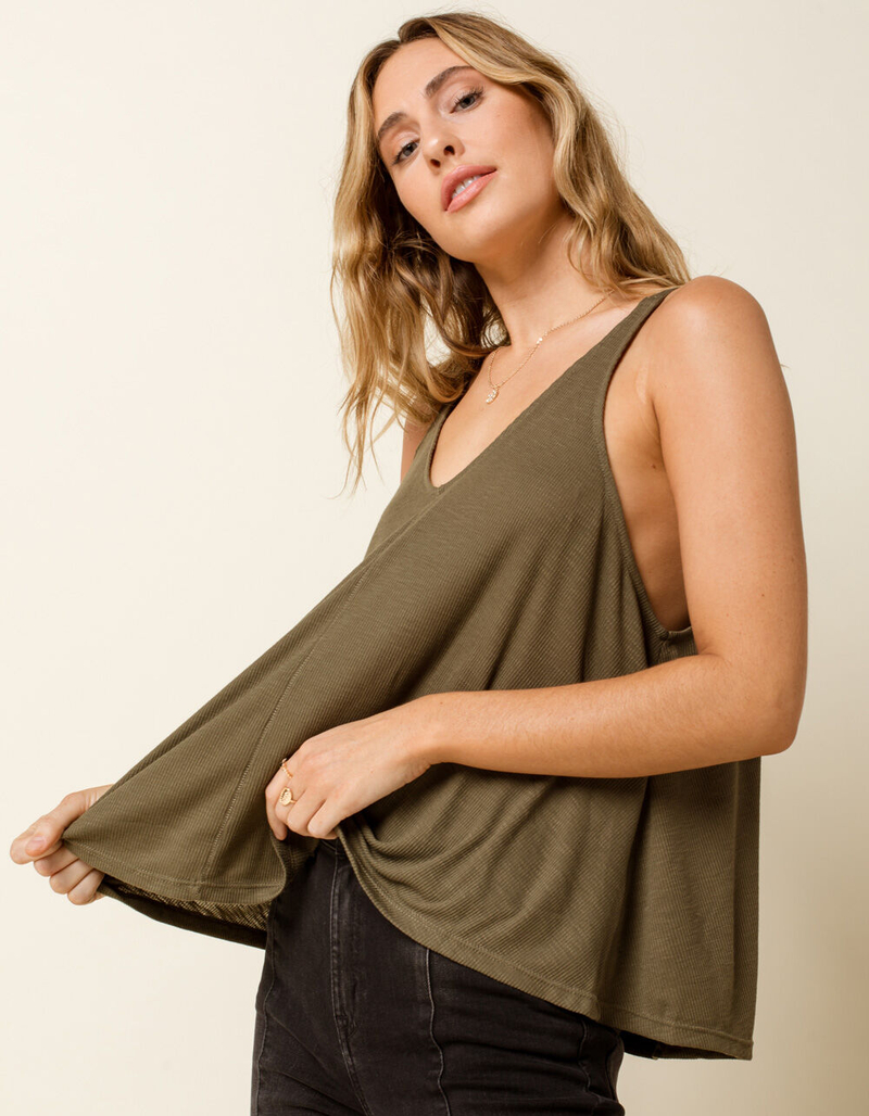 FREE PEOPLE Dani Womens Olive Tank image number 0