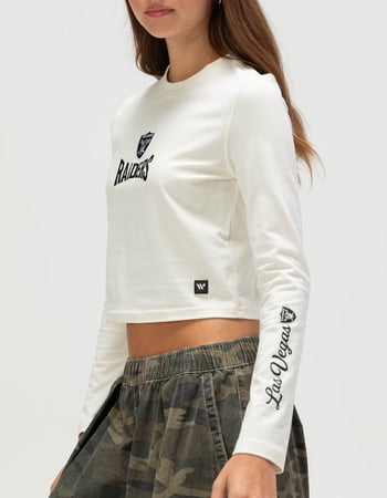 THE WILD COLLECTIVE Las Vegas Raiders Womens Long Sleeve Baby Tee Alternative Image