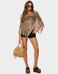 EDIKTED Fringe Sequin Crochet Poncho image number 5