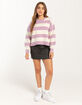 MAJOR LABEL Rugby Stripe Balloon Sleeve Womens Pullover Sweater image number 2