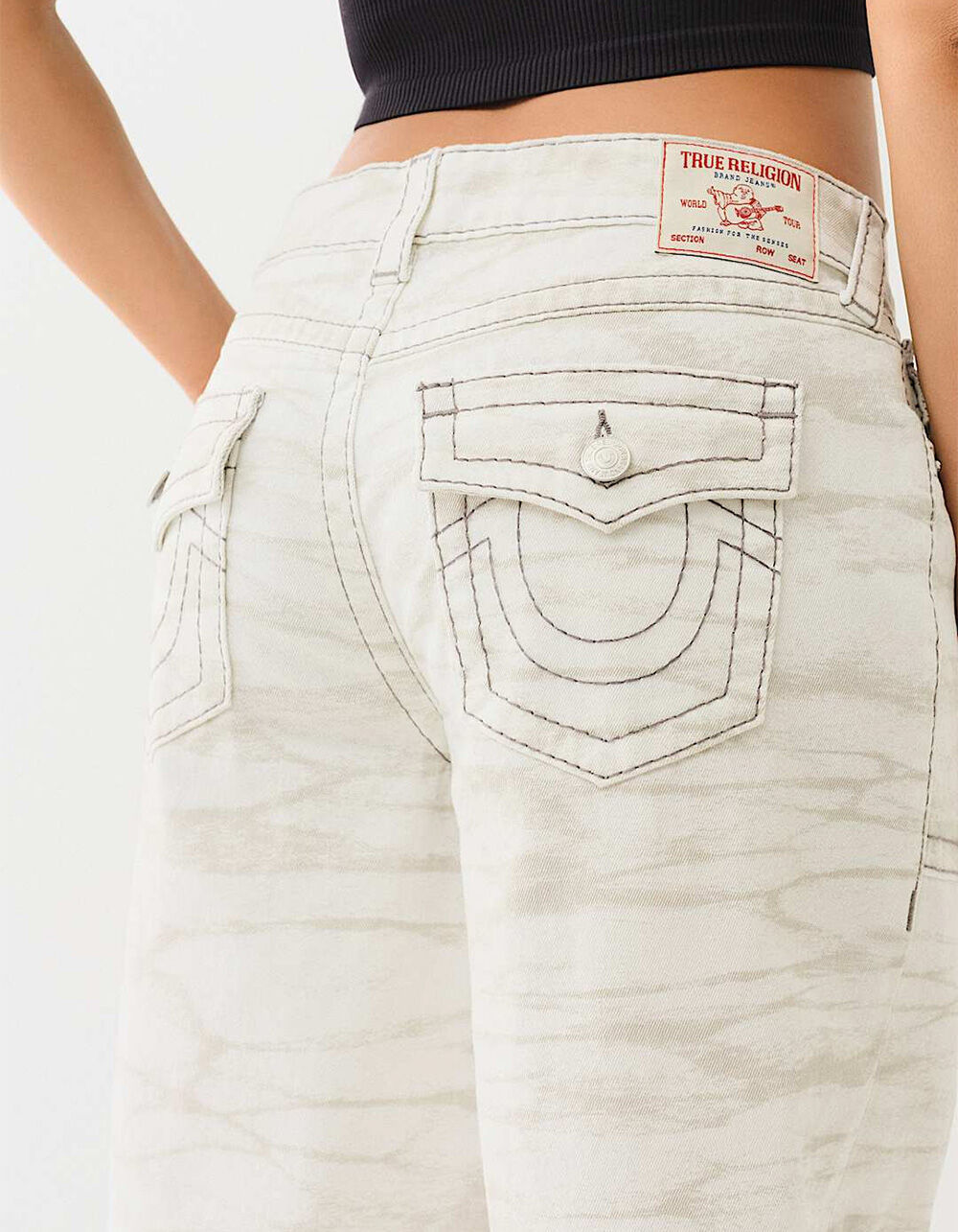 TRUE RELIGION Jessie Mid Rise Big T Womens Baggy Jeans - CAMO | Tillys