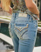 MISS ME Womens Mid Rise Bootcut X Pocket Jeans image number 7