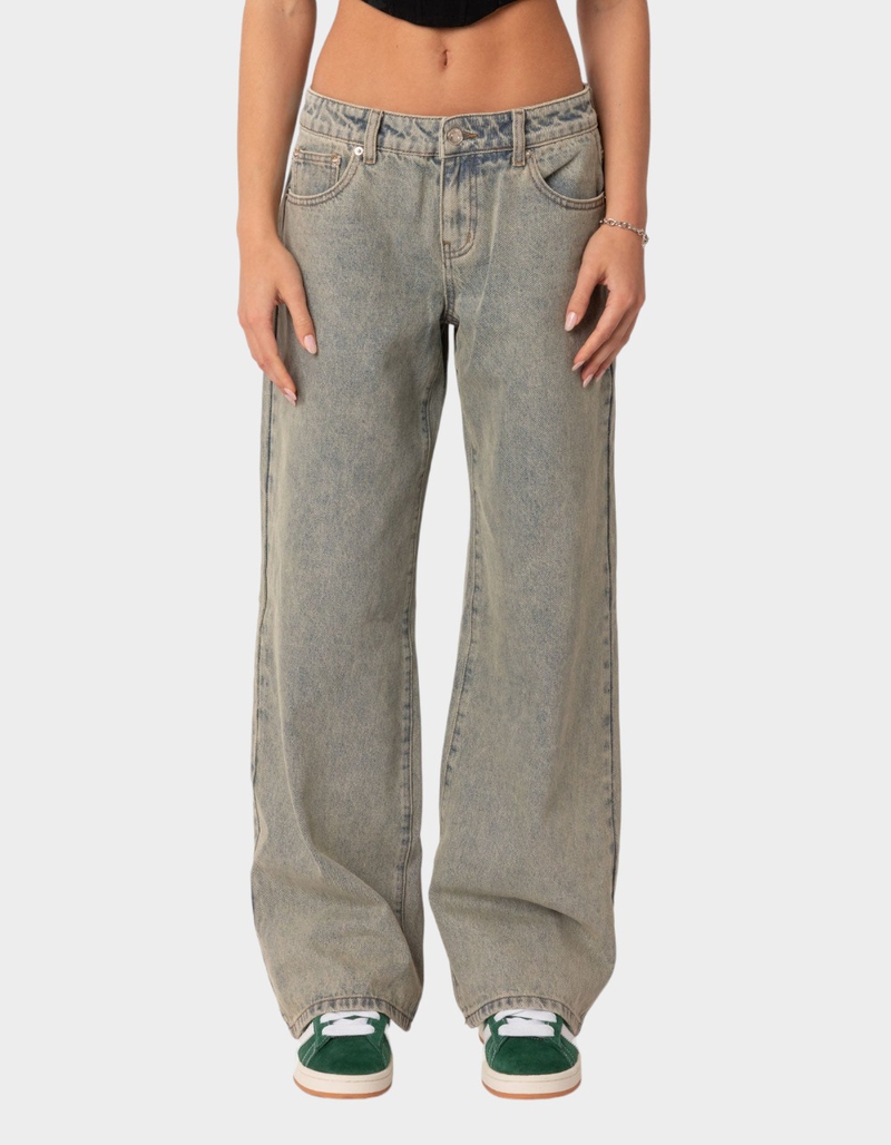 EDIKTED Magda Low Rise Acid Wash Jeans image number 0