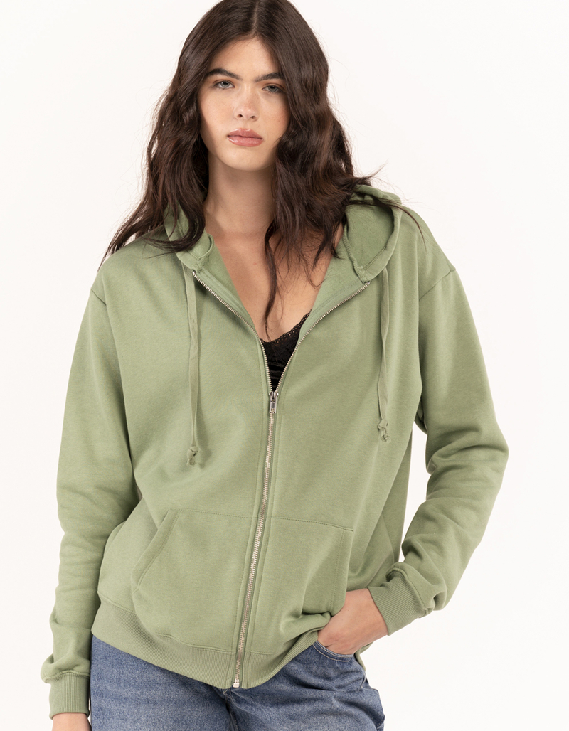 FULL TILT Essentials Womens Oversized Zip Up Hoodie image number 0