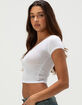 HEART & HIPS Womens V-Neck Crop Tee image number 3