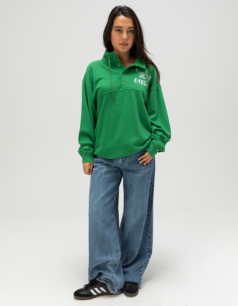 JUNK FOOD Philadelphia Mock 1/4 Button Up Sweatshirt image number 6
