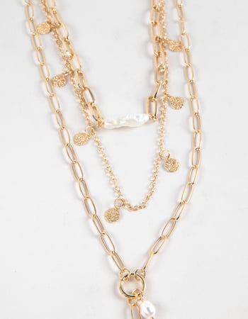 FULL TILT Layered Faux Shell/Coin Necklace Alternative Image