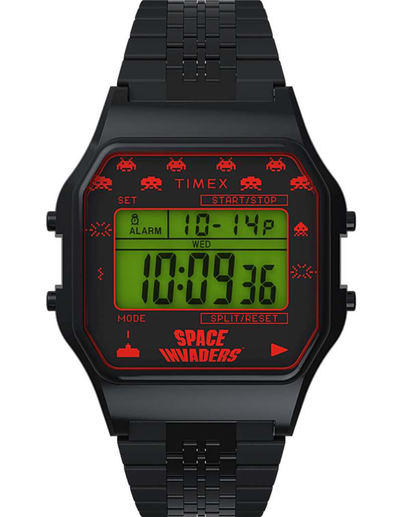 TIMEX T80 x SPACE INVADERS 34mm Stainless Steel Bracelet Watch image number 0