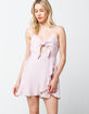 COTTON CANDY LA Solid Tie Front Orchid Wrap Dress image number 1