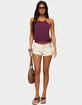 EDIKTED Ceresie Belt Denim Micro Shorts image number 5