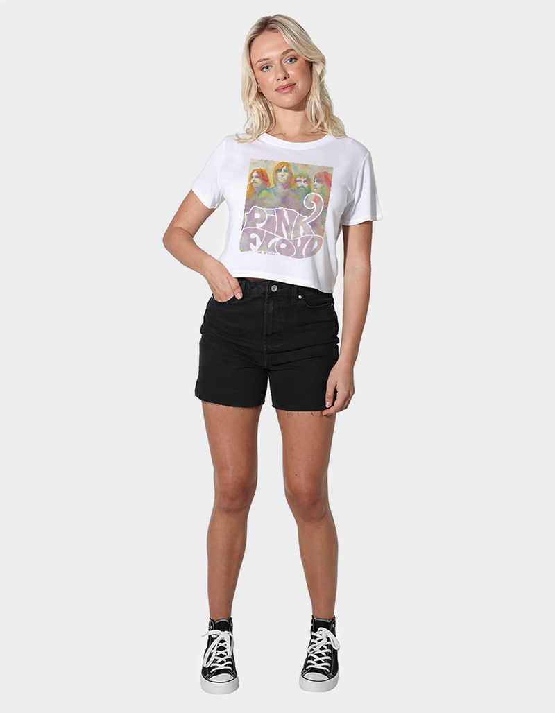 PINK FLOYD Water Color Band Womens Cropped Tee image number 2