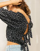 WEST OF MELROSE Tongue Tied Ditsy Open Back Womens Blouse image number 1