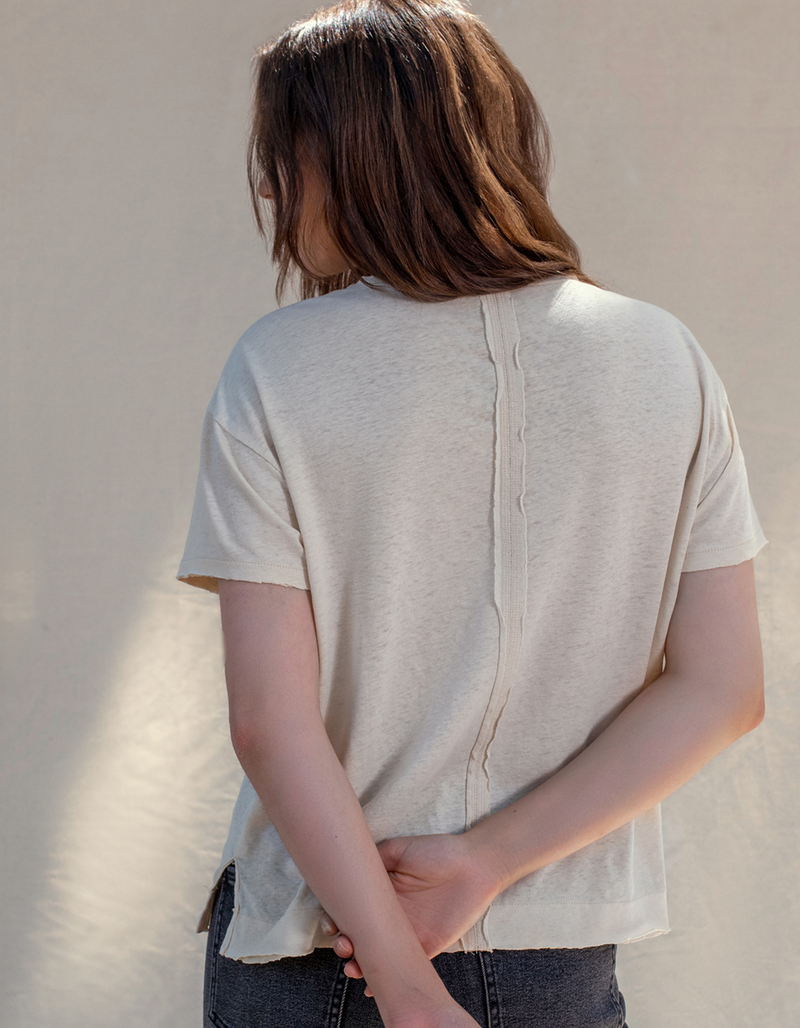 WEST OF MELROSE Womens Slub Tee OFF WHITE Tillys