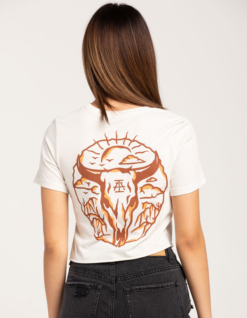 ICONIC ARIZONA Skull Mountain Womens Crop Tee image number 0