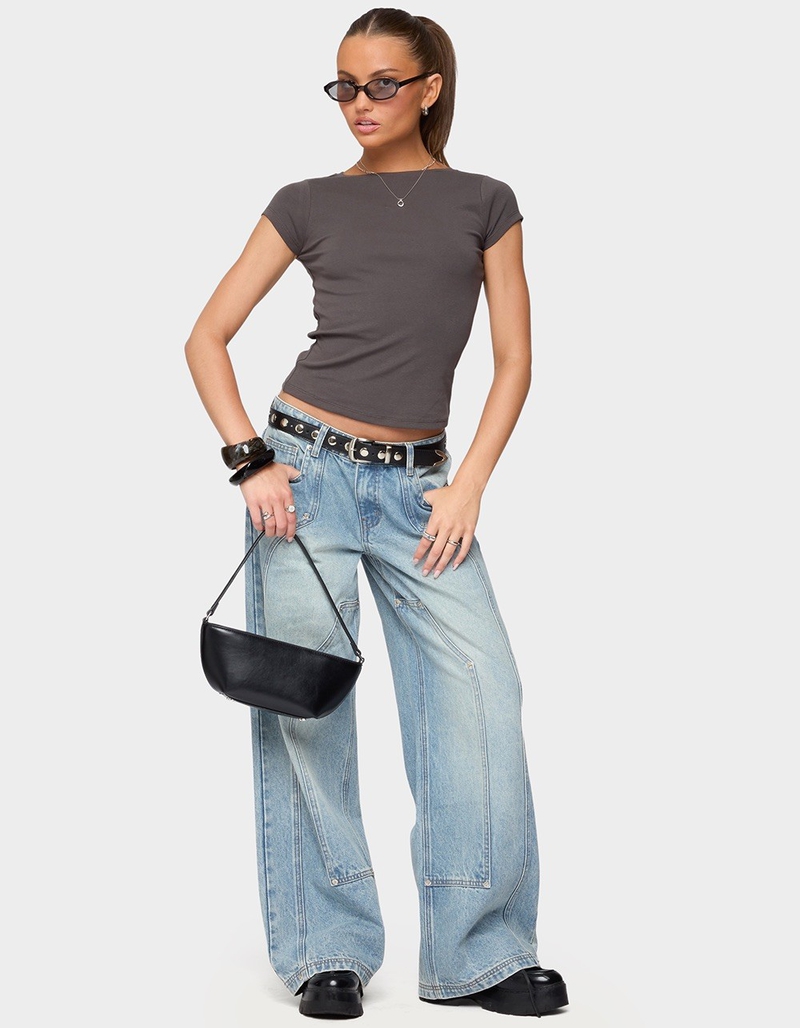 EDIKTED Dema Western Low Rise Jeans image number 4