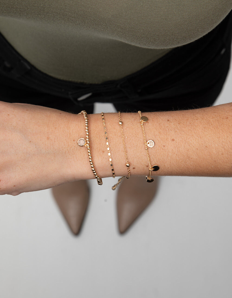 FULL TILT 5 Pack Rhinestone/Coin Bracelets image number 1