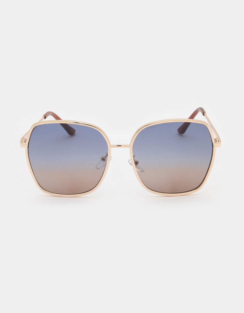 Metal Etched Square Oversized Sunglasses image number 1