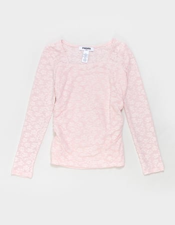 RSQ Floral Ruched Girls Long Sleeve Top Primary Image