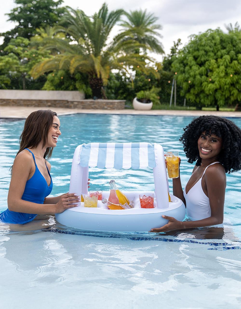 POOLCANDY Cabana Stripe Inflatable 28 x 18" Buffet with Canopy image number 2