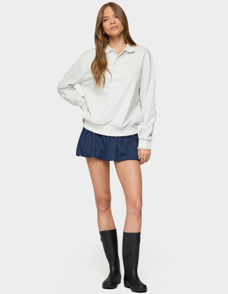 EDIKTED Scholar Oversized Polo Sweatshirt image number 3